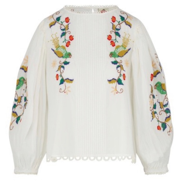 Farm Rio Pitanga Embroidered Peasant Blouse Size XL - Picture 7 of 12